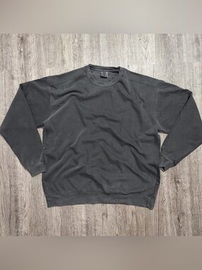 Comfort Colors Sweatshirt Crew Neck Pullover Charcoal Gray Vintage Unisex 2XL